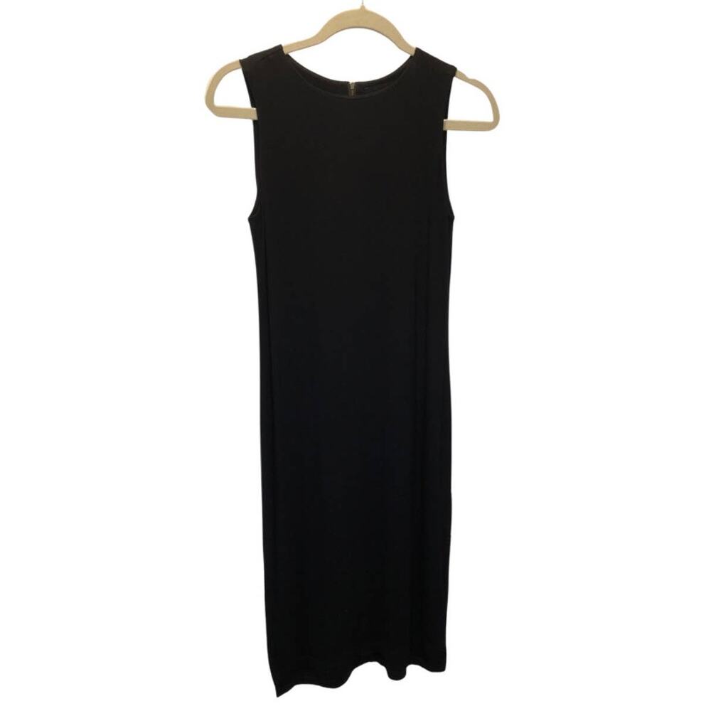 Adrienne Vittadini, Black Sleeveless Maxi Fitted Dress, XS